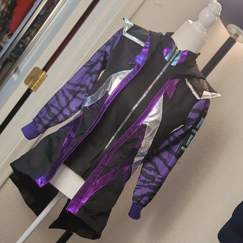 Fortnite Fade Stage 3 Costume Jacket Black Purple Metallic Cosplay Medium